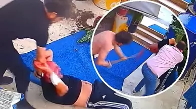 Market sahibi 2 yıldır dükkana sürekli gelen adamı çekici ve keserle döverek engelledi!