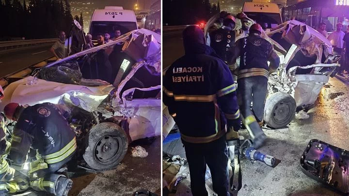 Kocaeli'de meydana gelen trafik kazasında otomobil bariyerlere çarptı; 2 kişi yaşamını yitirdi.